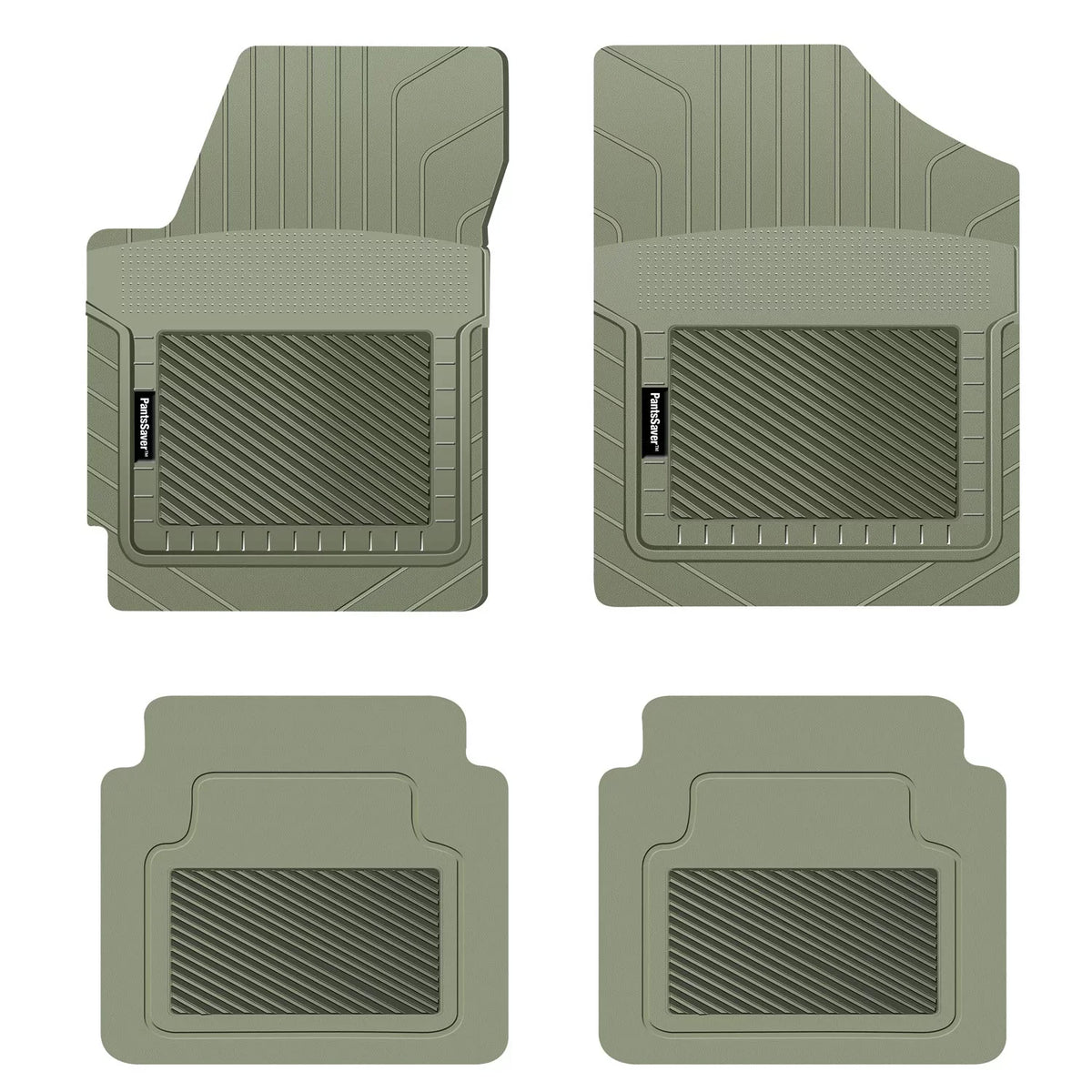 PantsSaver Custom Fit Car Floor Mats for Dodge Grand Caravan 2018, 4 pc, All elements Protection for vehicles, Heavy Duty atmospheric conditions protected Plastic,Gray