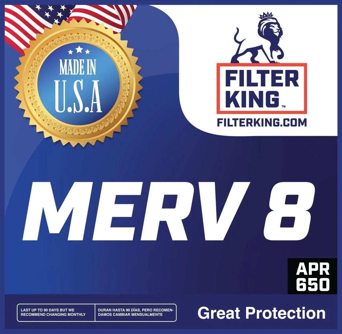 Filter King 12x32x1 Air Filter | 4-PACK | MERV 8 HVAC Pleated A/C Furnace Filters | MADE IN USA | Actual Size: 12 x 32 x .75"
