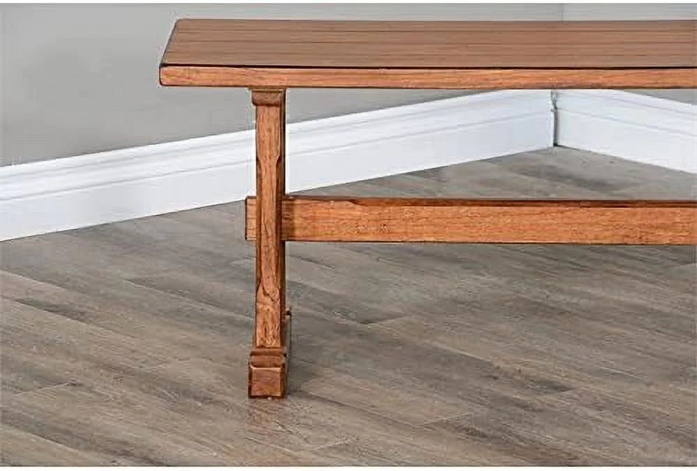 LLBIULife Sedona 18.5" Farmhouse Mindi Wood Nook Side Bench in Rustic Oak
