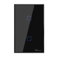 T3US2C-TX 2 Gang Smart WiFi Wall Light Switch 433Mhz RF Remote Control APP/Touch Control Timer US Standard Panel Smart Switch appropriate with Google Home/Nest & Alexa