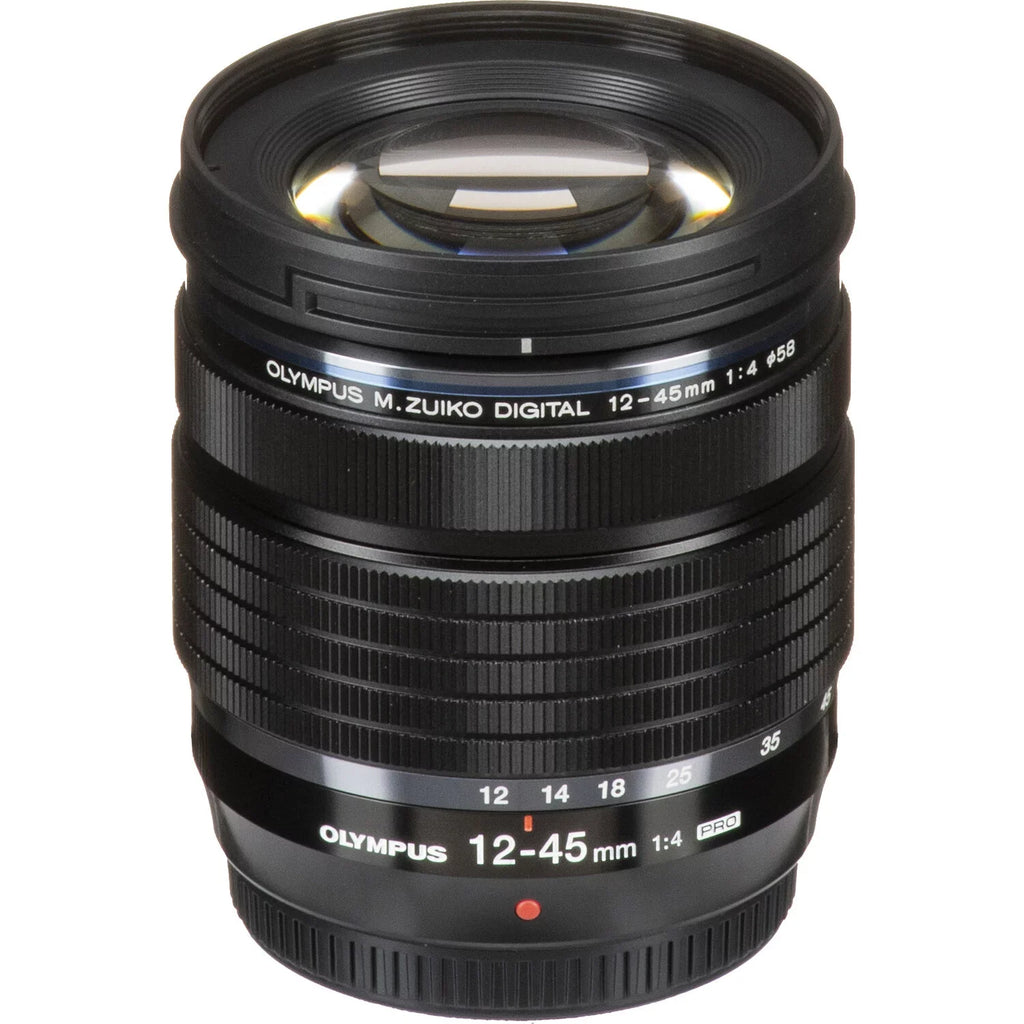 Ultimaxx Essential Bundle + Olympus M.Zuiko Digital ED 12-45mm f/4 PRO Lens (White Box) + Manufacturer Accessories, 3PC Multi-Coated UV Filter Kit & More (16pc Bundle)