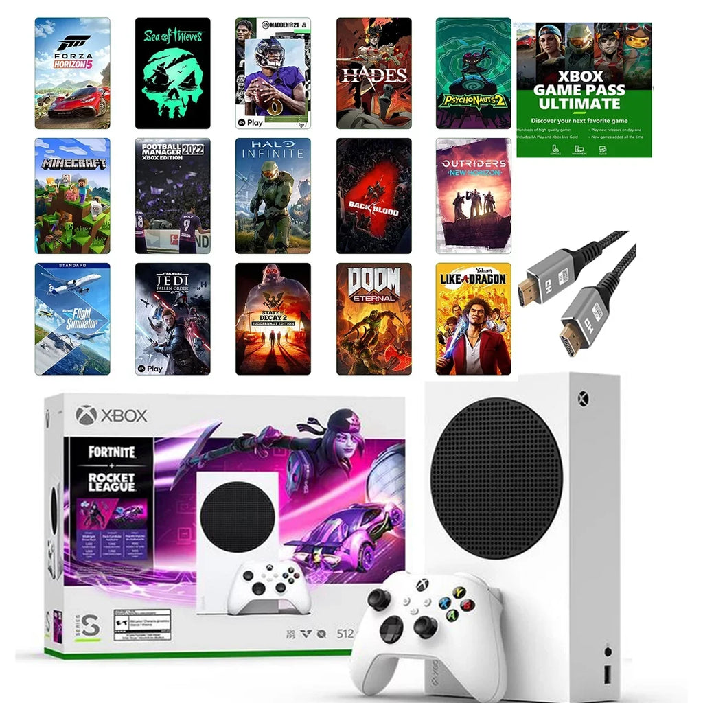 2023 Newest Edition- Xbox-Series-S 512GB SSD– Fortnite & Rocket League Bundle with Xbox Game Pass Ultimate: 1 Month and KKEE High Speed HDMI Cable