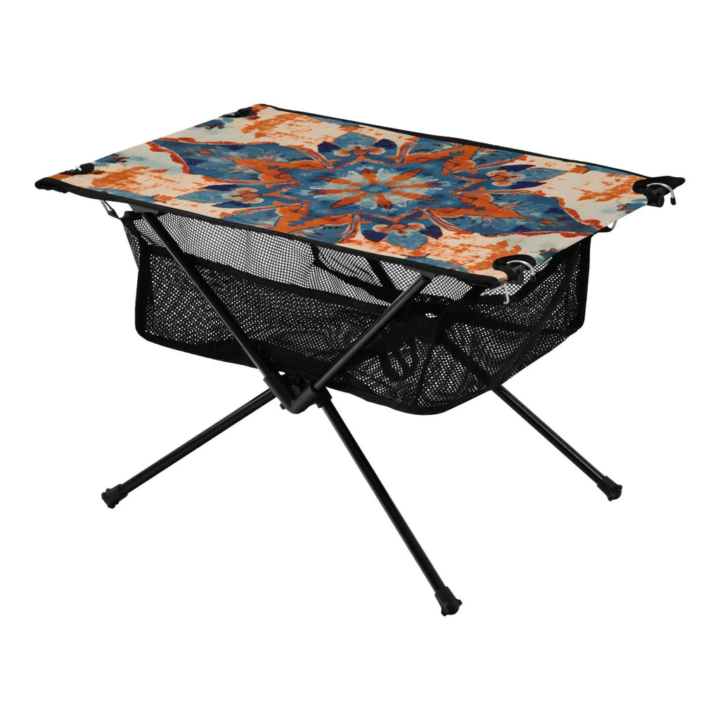 Mandala Pattern Camping Folding Table Portable Beach Table with Storage Bag Compact Picnic Table for Outdoor Travel Fishing BBQ