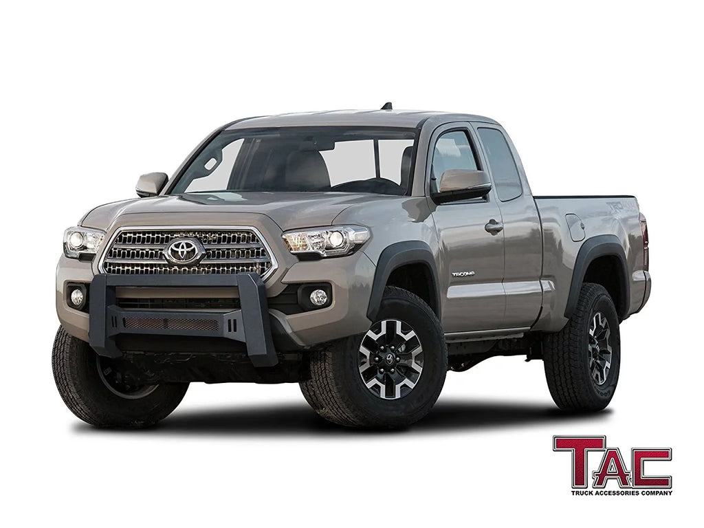 TAC Modular Bull Bar suitable with 2005-2023  Tacoma Pickup Truck Fine Textured Black (Predator Mesh Version)