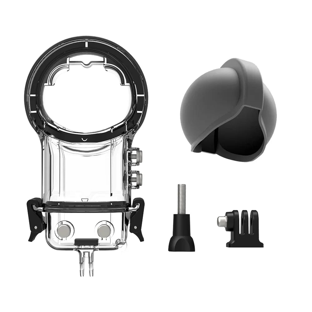 ametoys Panoramic  Dive Case Waterproof Housing Diving Protective Case Underwater 50M with Silicone Lens wrap Replacement for X3  Accessories