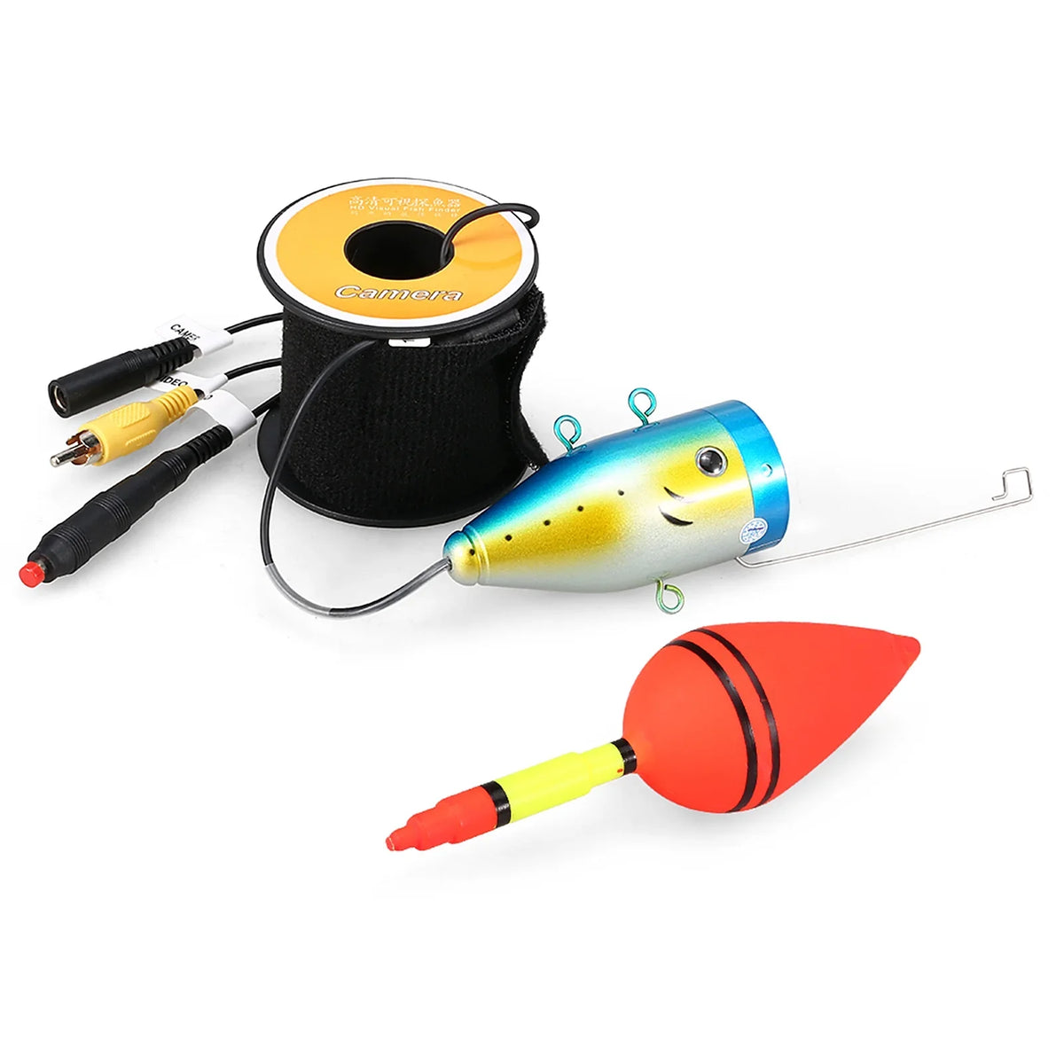 Mixfeer 1200TVL Underwater Fishing 24 LEDs Night Vision Waterproof Fish Shape vessel Ice Fishing Accessories with 15m30m50m Cable