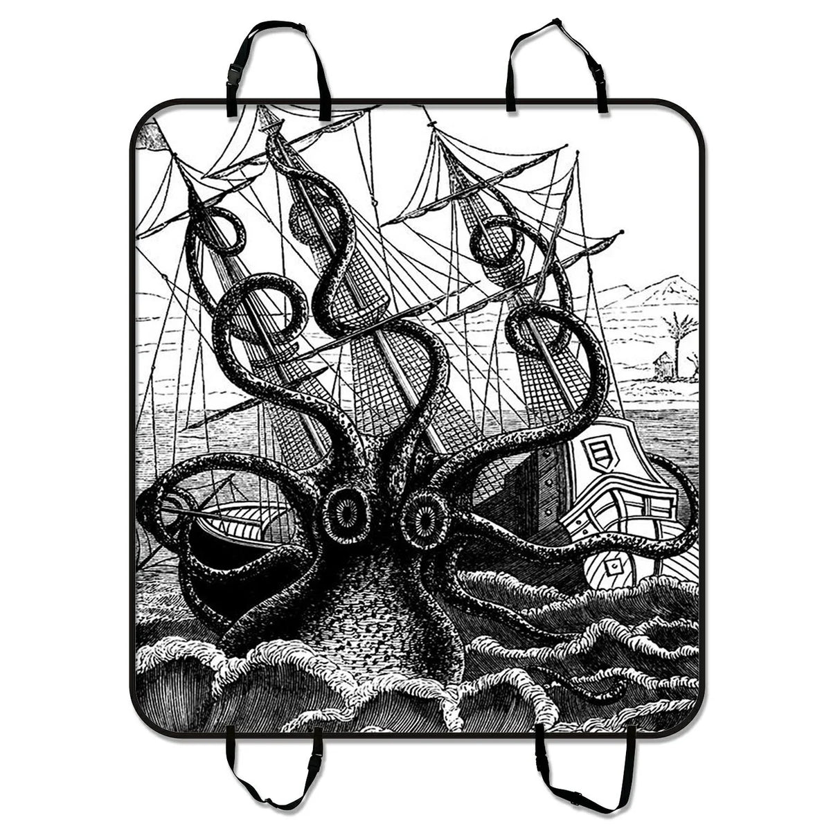 GCKG Black Octopus Pet Car Seat shield Dog Car Seat Mat Hammock Cargo Mat Trunk Mat For Cars Trucks and SUV 54x60 inches