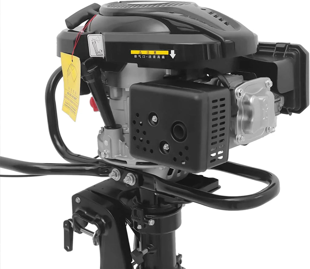 MONIPA Black Heavy Duty Outboard Motor 7.5HP 4 Stroke Outboard Motor vessel Engine with Air Cooling System for Aquaculture Fishing Outdoor Adventure