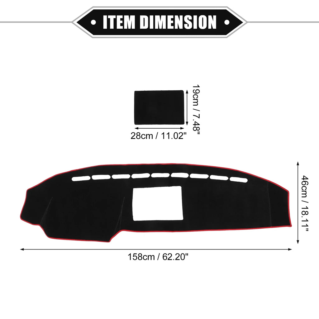 Unique Bargains Car Center Console Dashboard shield Mat matching for  F150 2008-2014 Protective Polyester Black