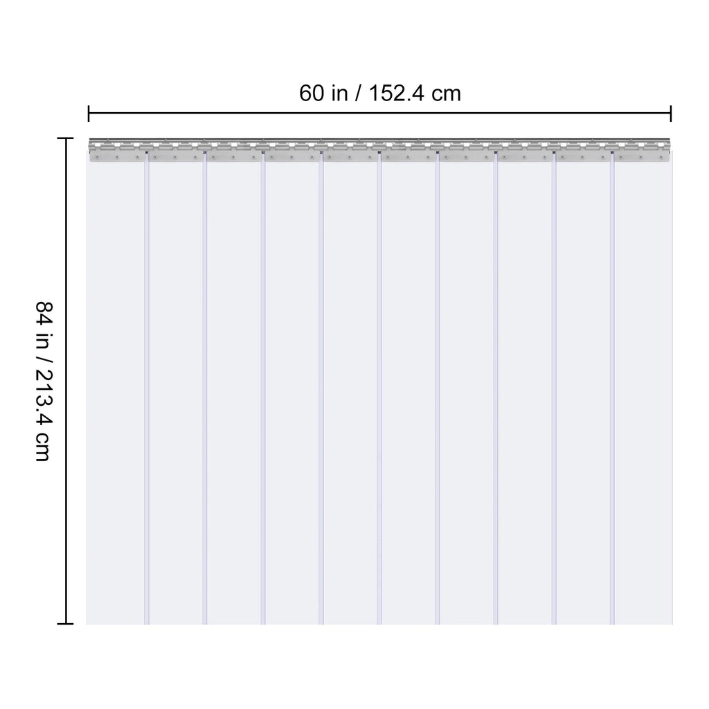 BENTISM Strip Curtain PVC Door Curtain 60" x 84" Cooler Freezer Clear Plastic