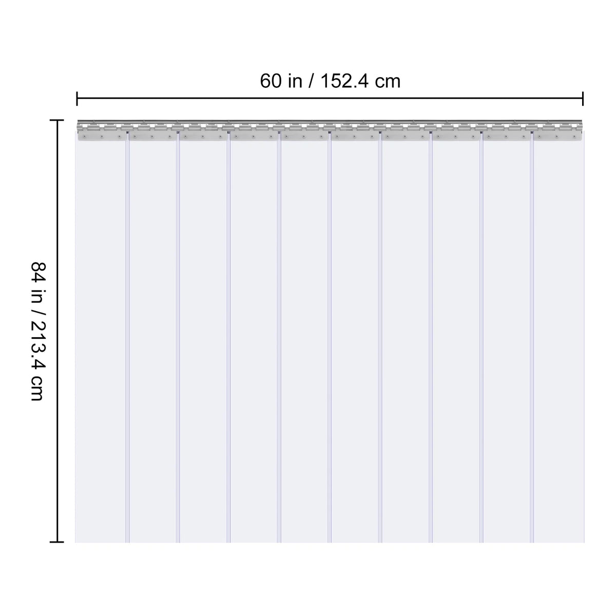 BENTISM Strip Curtain PVC Door Curtain 60" x 84" Cooler Freezer Clear Plastic