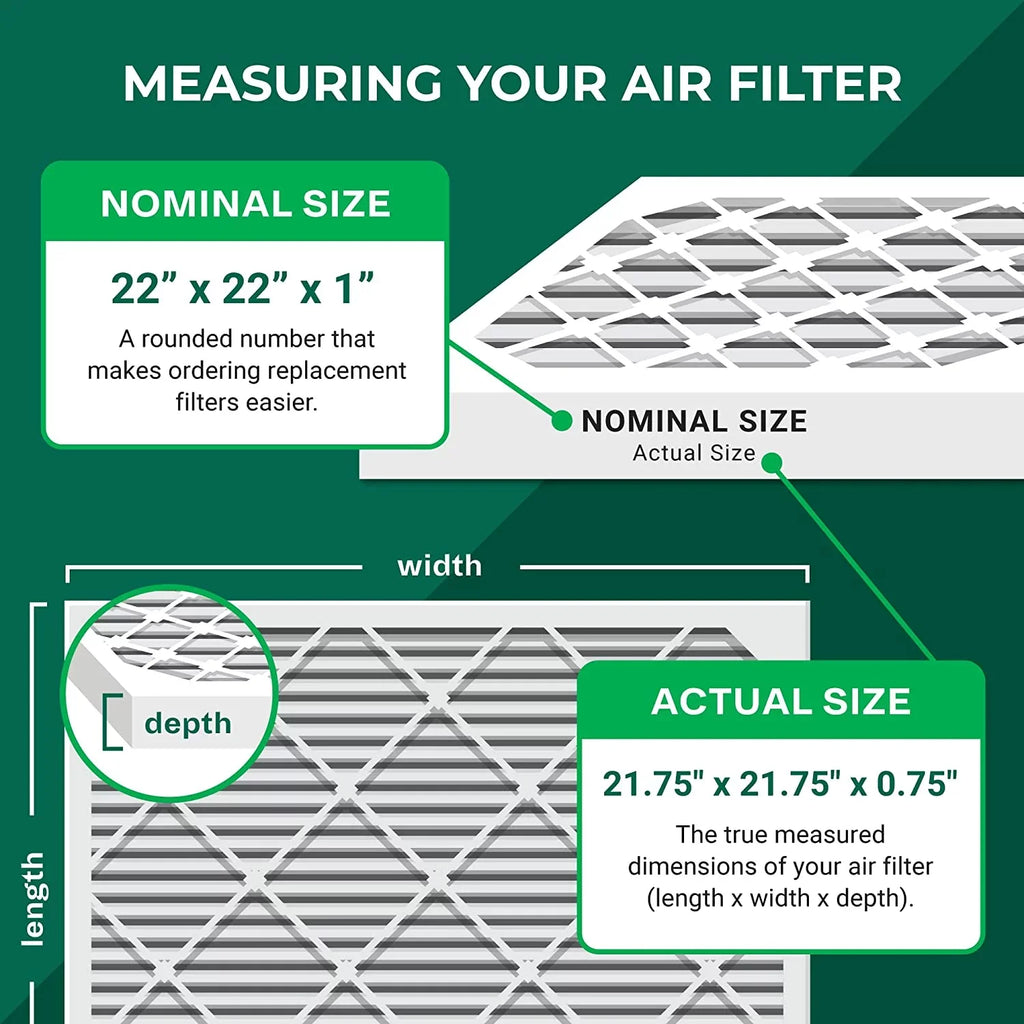Filterbuy 22x22x1 MERV 11 Pleated HVAC AC Furnace Air Filters (4-Pack)