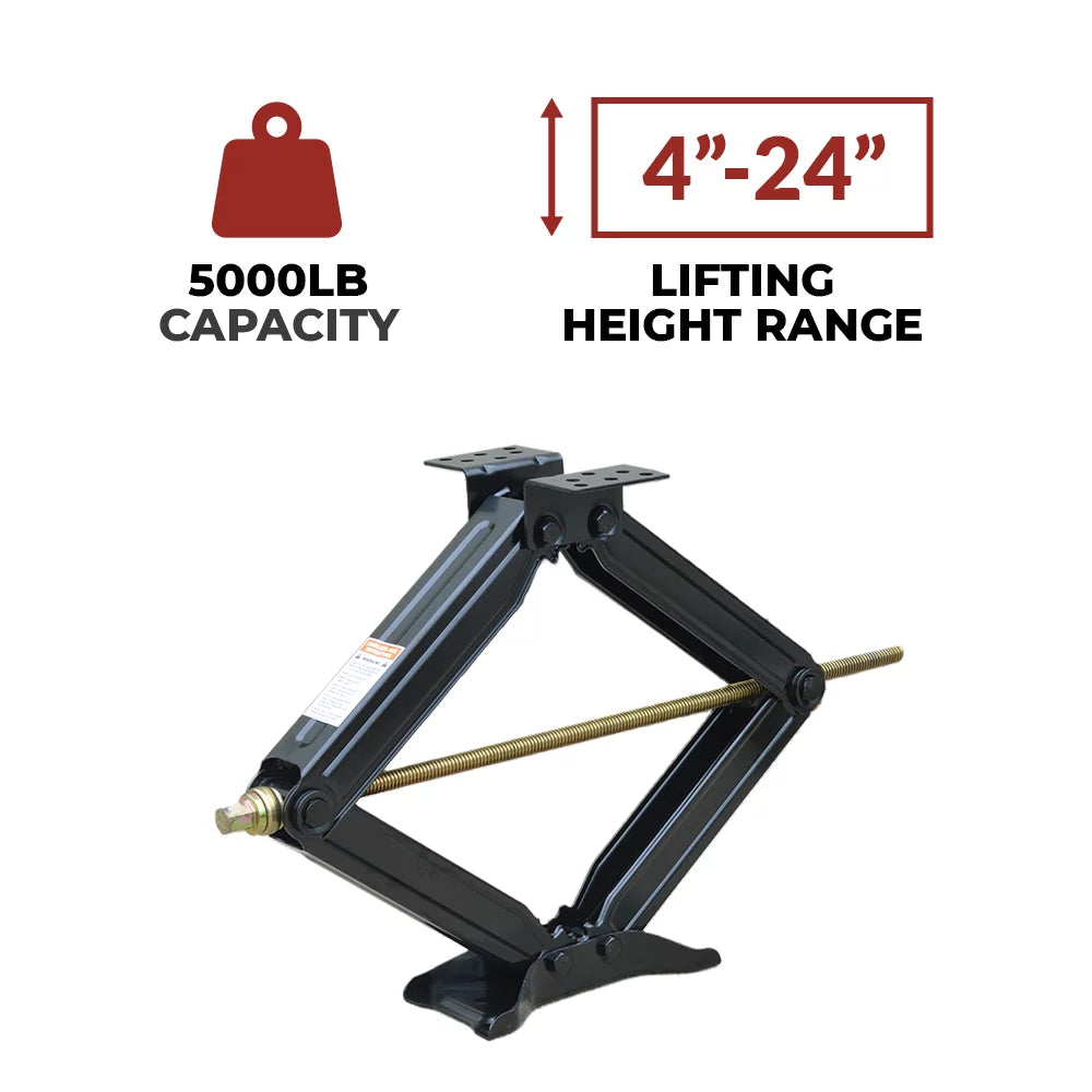 Bastion Distribution Two New 24" Scissor Jacks | 5000lb Capacity | 4-24” Adjustable Height | excellent For Stabilizing Trailers, Campers & More | BJ-5000MSJ24