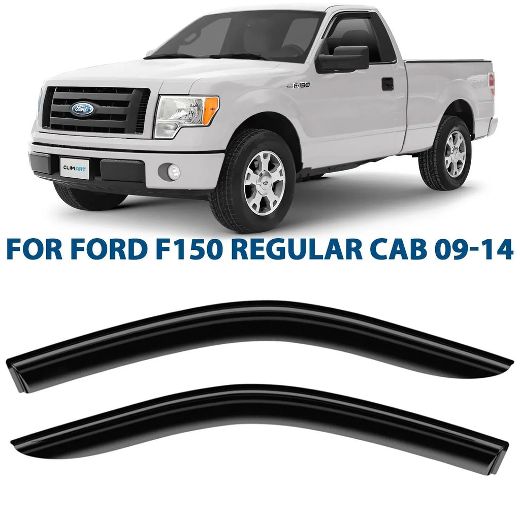 CLIM ART Incredibly Durable Rain Guards for  F150 2009-2014 Regular Cab, SuperCrew, SuperCab, Tape-on Window Deflectors, Vent Deflector, Vent Window Visors for cars, Truck Accessories 2 pcs-209008