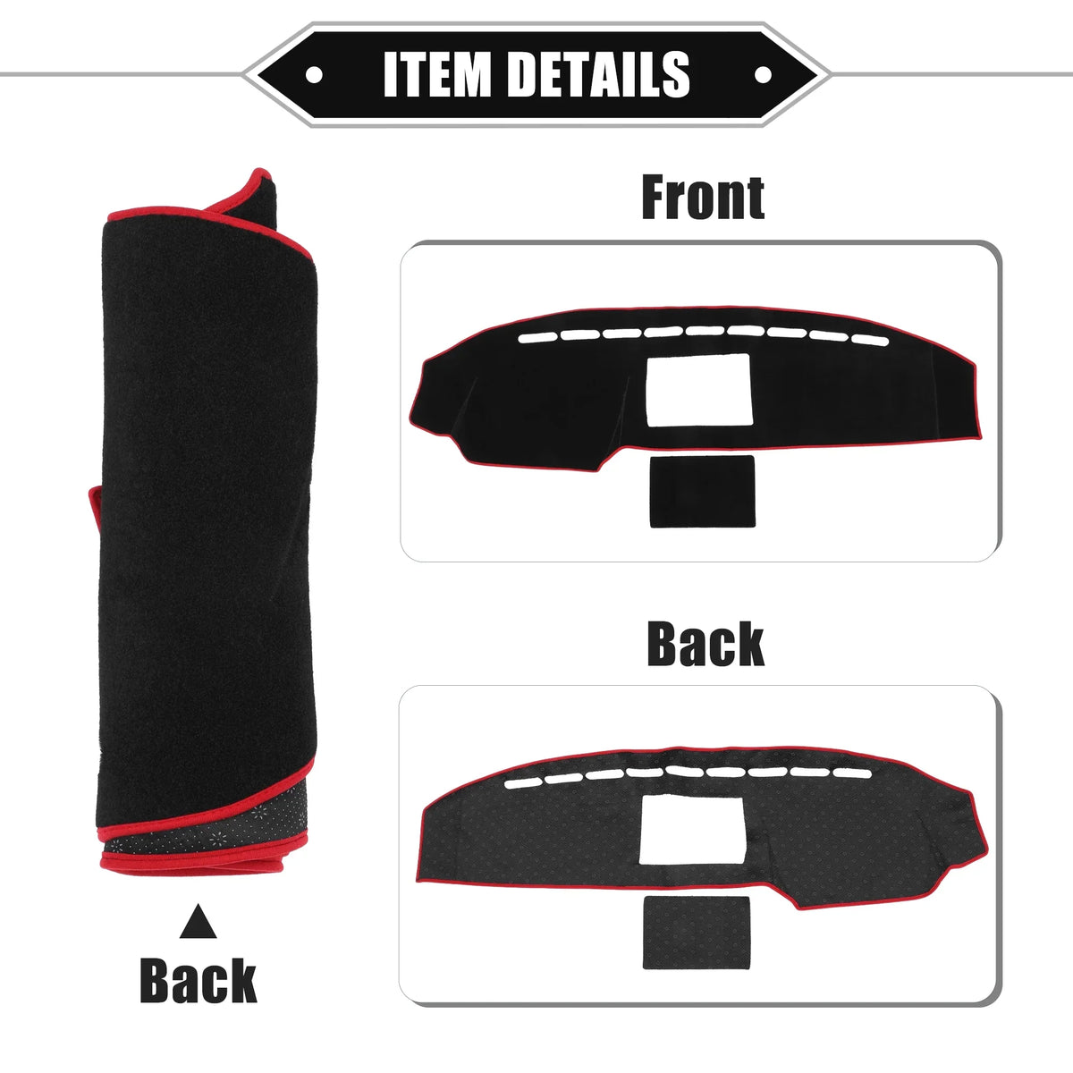 Unique Bargains Car Center Console Dashboard shield Mat matching for  F150 2008-2014 Protective Polyester Black