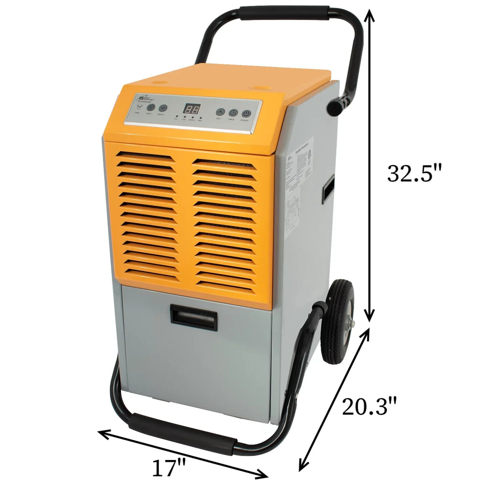 Royal Sovereign 110 Pint Commercial Dehumidifier, Direct Drain - Yellow, 110 Pints per Day