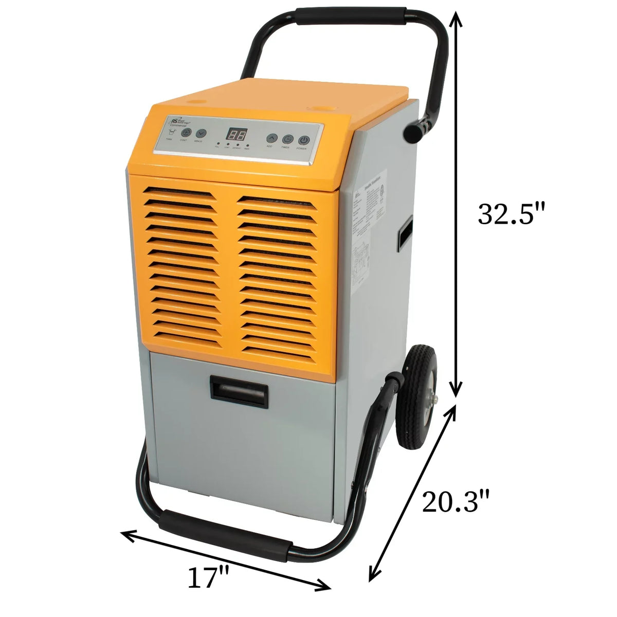 Royal Sovereign 110 Pint Commercial Dehumidifier, Direct Drain - Yellow, 110 Pints per Day