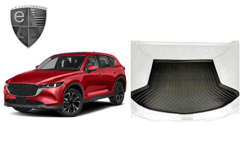 EACCESSORIES EA Cargo Liner – Trunk Mat for Mazda CX-5 CX5 2017-2023 – elements-impervious Trunk Mats for Cars with Raised Lip – Non-Slip Car Trunk Mat Rubber – Easy to Install – Laser Pre-Cut Design