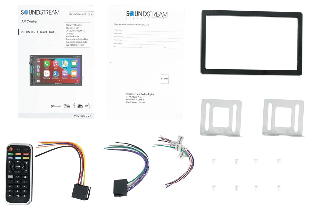 Soundstream VRCPAA-7DR 7" Car Monitor DVD Receiver w/CARPLAY/ANDROID AUTO+Camera