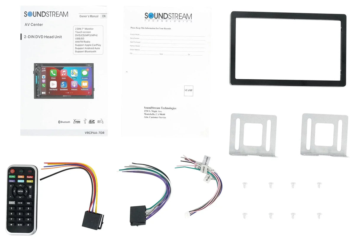 Soundstream VRCPAA-7DR 7" Car Monitor DVD Receiver w/CARPLAY/ANDROID AUTO+Camera