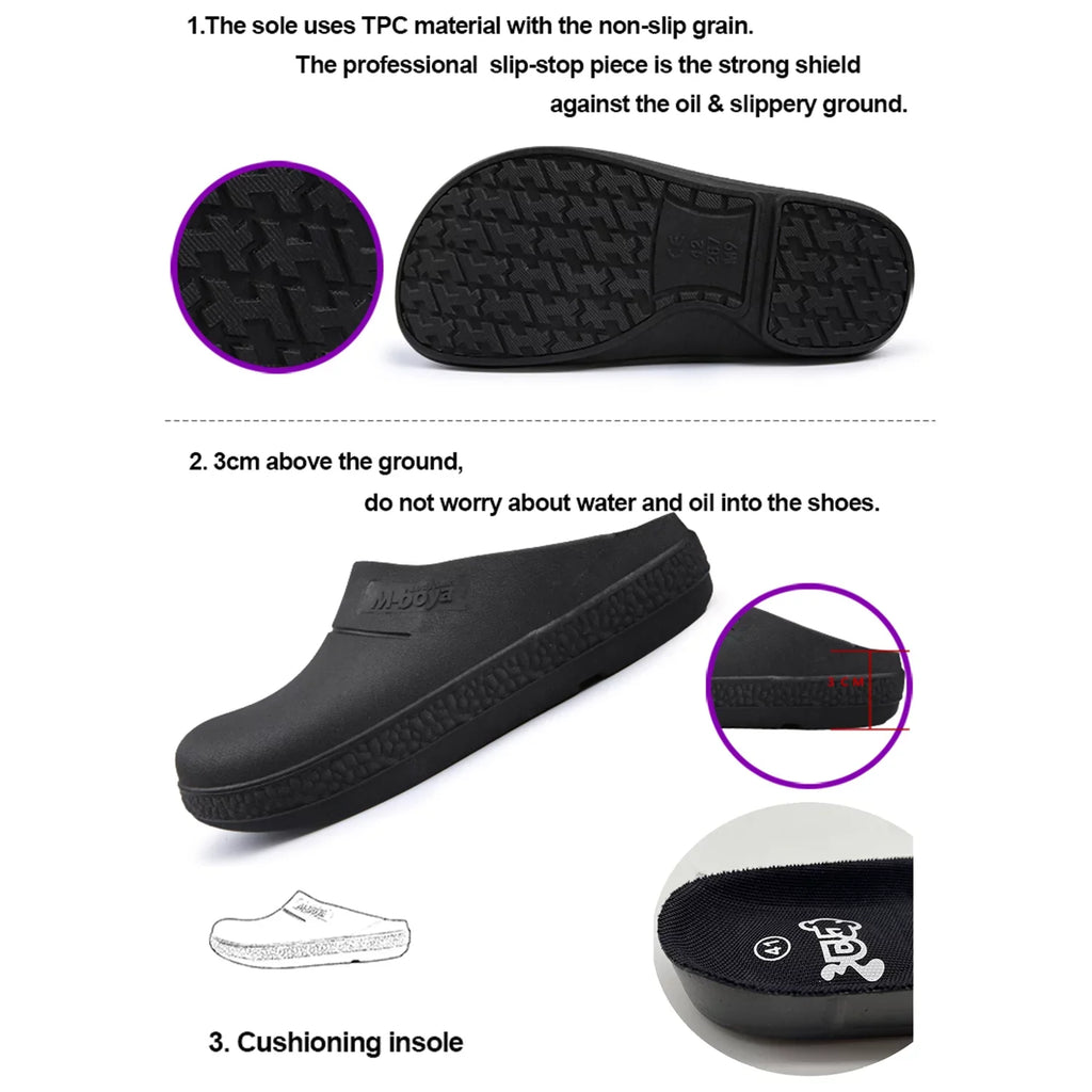 FULORIS Slip protected Kitchen Shoes Oil immune Chef Shoes for Men Adult