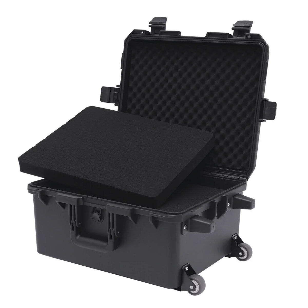 Miumaeov Large Portable Protective liquid and Shock protected Hard Case Camera Tools Equipment Laptop Hard Case Box with Wheels and Handle with 5 Layers Foam Black 16.7" x 12" x 21.25"
