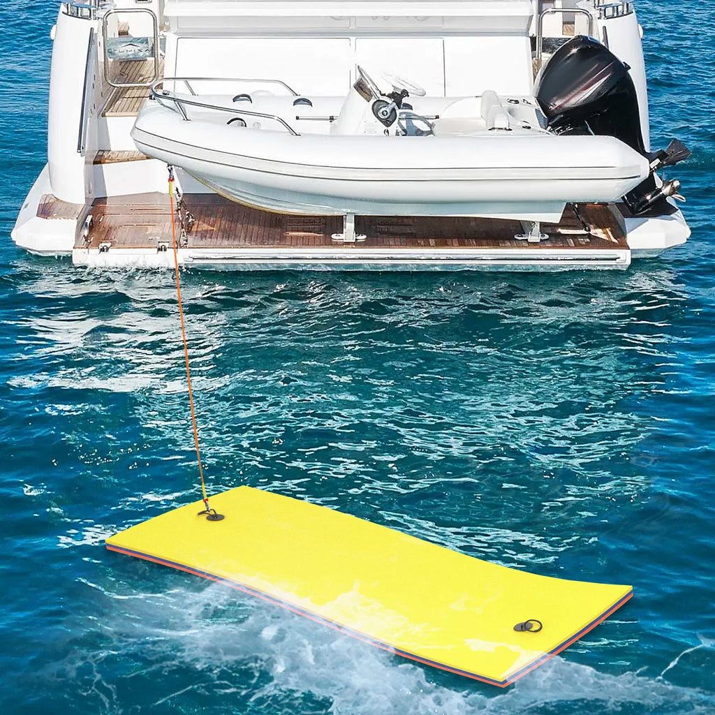 Magshion 9' x 3' aqua Floating Mat, 3-Layer Tear-protected XPE Foam aqua Floating Pad Lily Pad for Pool Lake River Ocean Outdoor liquid Activities, Yellow