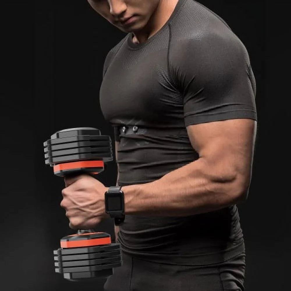 Adjustable Dumbbell Set 25LB Pairs 5 in 1 with Anti-Slip Metal Handle Fast Adjust Dumbbell Weight for Exercises Pair Dumbbells for Men and Women in Home Gym Workout Equipment