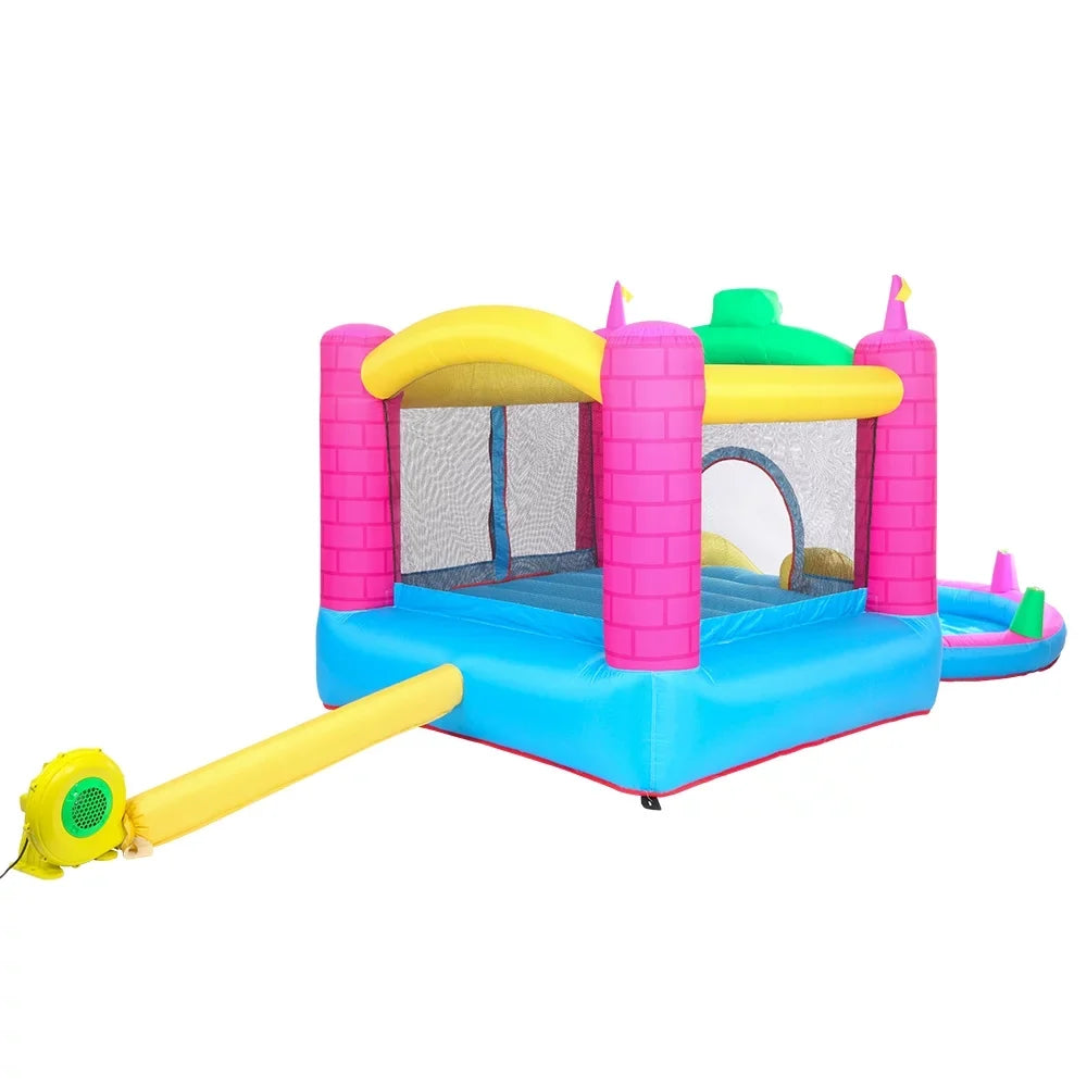 SalonMore Inflatable Bounce House with Blower,Pool & moisture Slide & Splash,Multi-color Tank