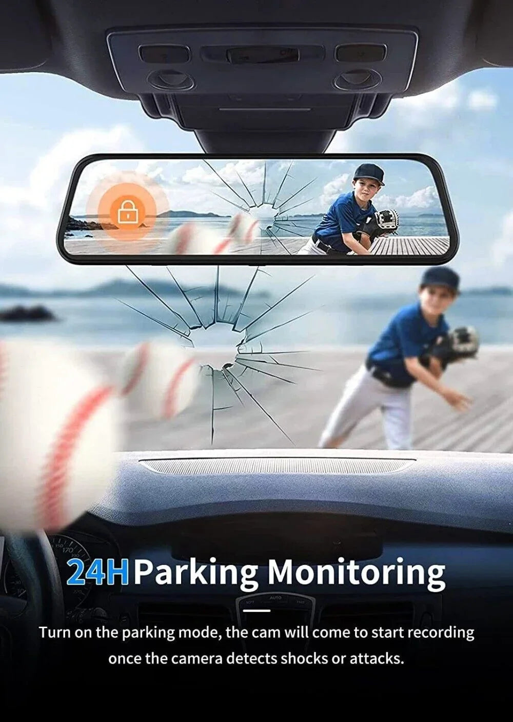 VVCAR  Dual Dash Cam 4K UHD  11" IPS Rearview Mirror Car DVR Camera Front Rear Video Recorder