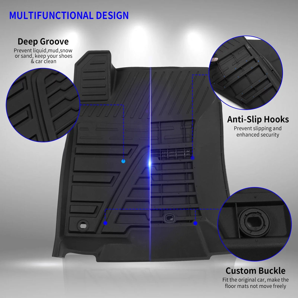 Fit 2013-2023  4Runner Floor Mats Trunk Mat Cargo Mat Cargo Liner All climate Back Seat protector Protector 2022 4 Runner Accessories (Fit Without Sliding Tray)