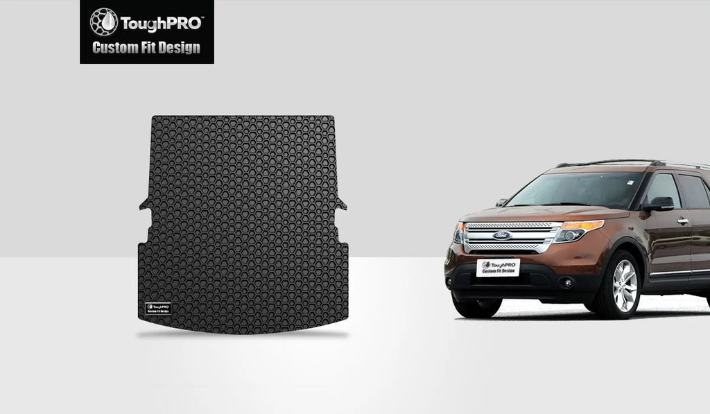 ToughPRO - Cargo Mat suitable with  Explorer - All climate Heavy Duty (Made in USA) - Black Rubber - 2014
