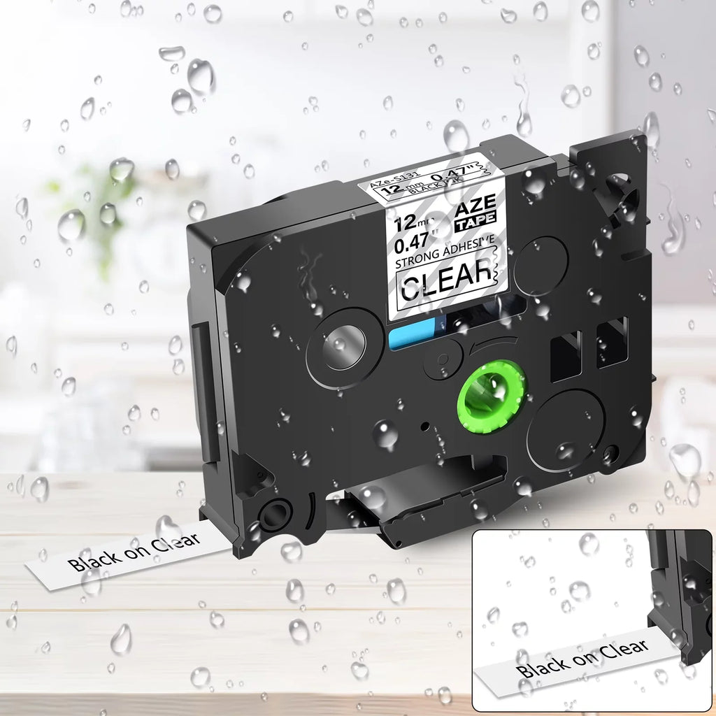 GREENCYCLE 20PK suitable for Brother P-touch Black on Clear 12mm TZ TZe TZe-S131 TZ-S131 TZ-131 TZe-131 Extra Strength Laminated Label Tape