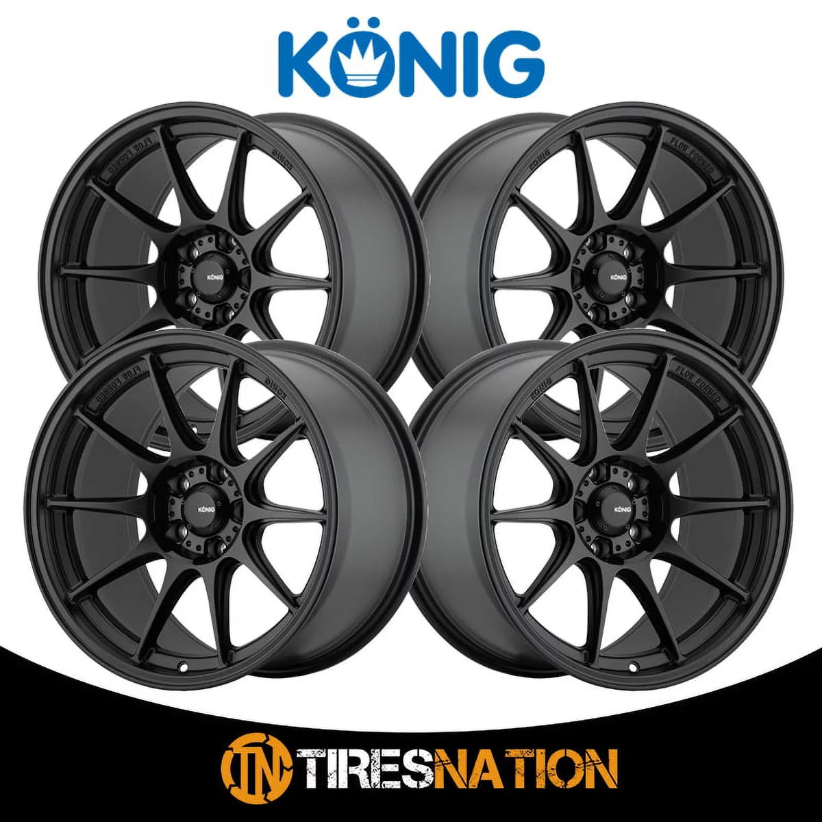 Konig 57B Dekagram 16x8 4x100 +35et Semi-Matte Black Wheel
