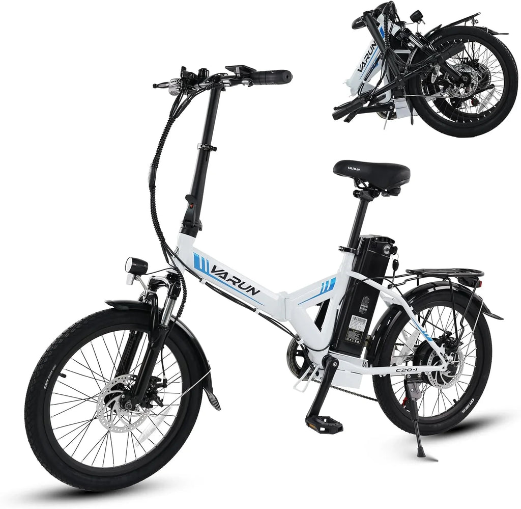 VARUN Electric Bike - 500W Folding Ebike with Stylish 20" Wheels, 48V Lithium Battery for 40 Miles Range and 20MPH Speed