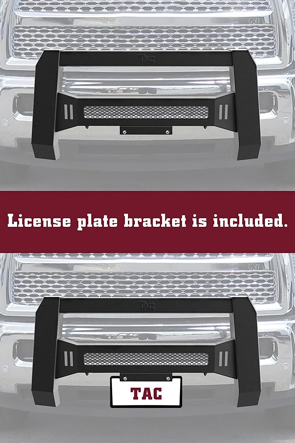 TAC Modular Bull Bar suitable with 2005-2023  Tacoma Pickup Truck Fine Textured Black (Predator Mesh Version)