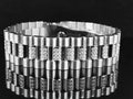 Mens White Gold Finish Stainless Steel Presidential Lab Diamond Bracelet (18MM)