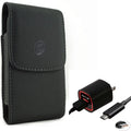 USB Cable 2.4A Home Charger w Holster Leather Case Belt Clip for Motorola Revvlry Plus, Moto G7 - OnePlus 6T, 6 -  Phone 2 -  Galaxy S9 Plus S22 Plus S10 Plus XCover FieldPro