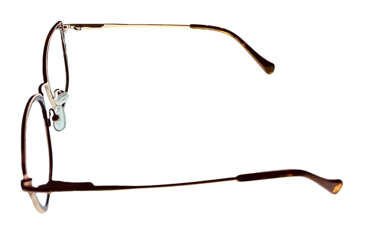 54mm. Lucky Brand Women's Eyeglass Tortoise Gold Butterly Metal D116