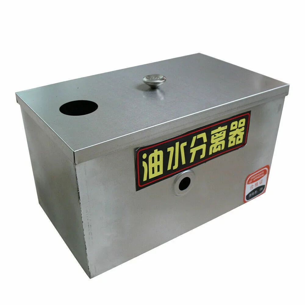 Miumaeov Stainless Steel Grease Trap Commercial Kitchen Wastewater Oil-aqua Interceptor Grease Trap Interceptor with Removable Fine Mesh Filter