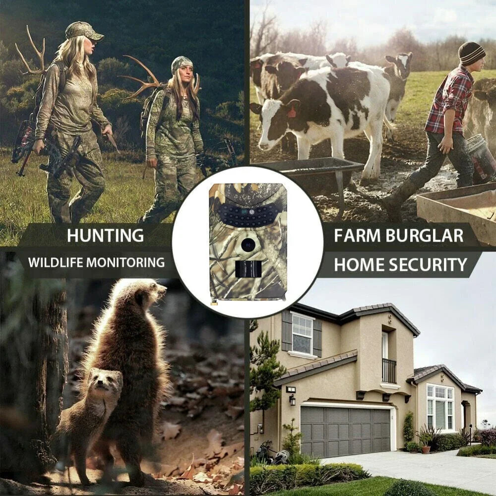Infrared Trail Camera,DFITO Wildlife Monitor, 1080P, 12MP, Home Security, Farm Monitoring, Hunting Trail Monitor, Hunting Wildlife Camera Waterproof (SD Card NOT Included)