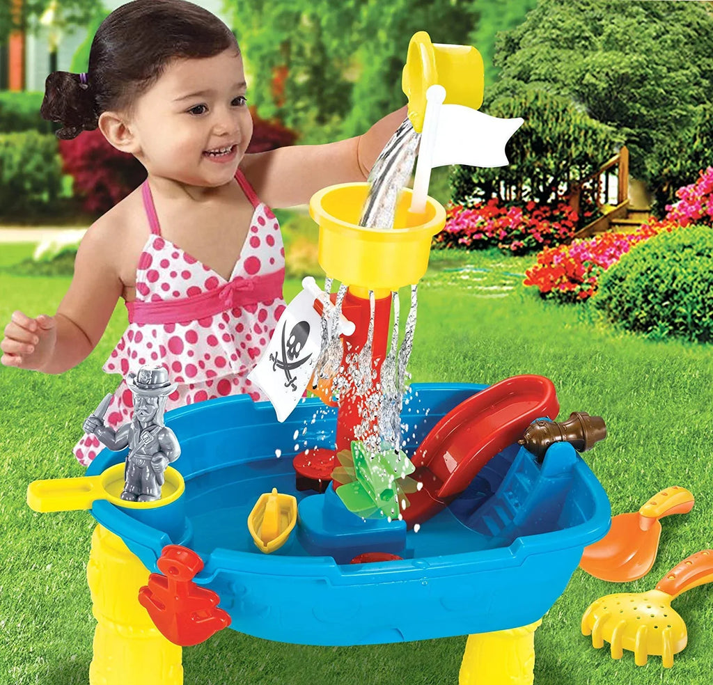 Beach Toy Pirate Ship Sandboxes 21 Pcs Sand liquid Table for Boys Girls Toddlers + 3 Y Mundo Toys