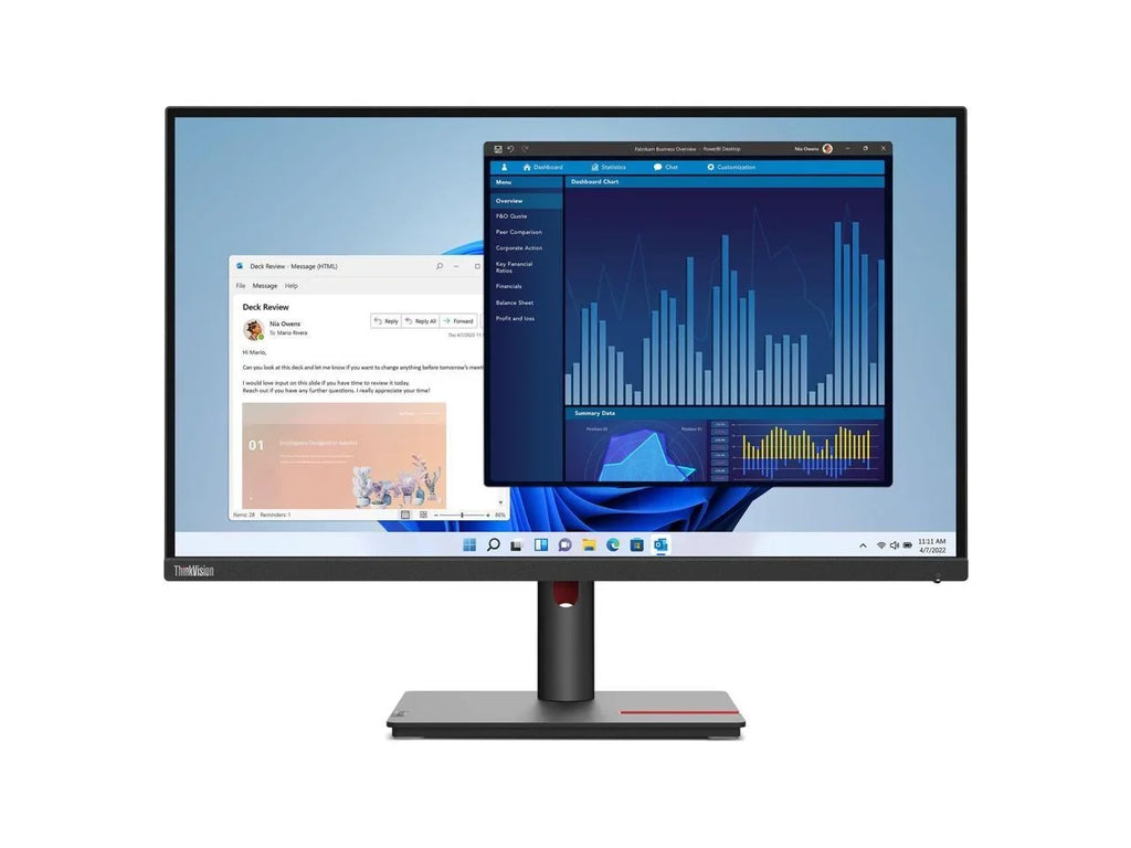 ThinkVision T27p-30 27" 4K UHD LCD Monitor - 16:9 - Black - 27" Class - In-plane Switching (IPS) Technology - 3840 x 2160 - 1.07 Billion Colors - 350 Nit - 4 ms - 60 Hz Refresh Rate -