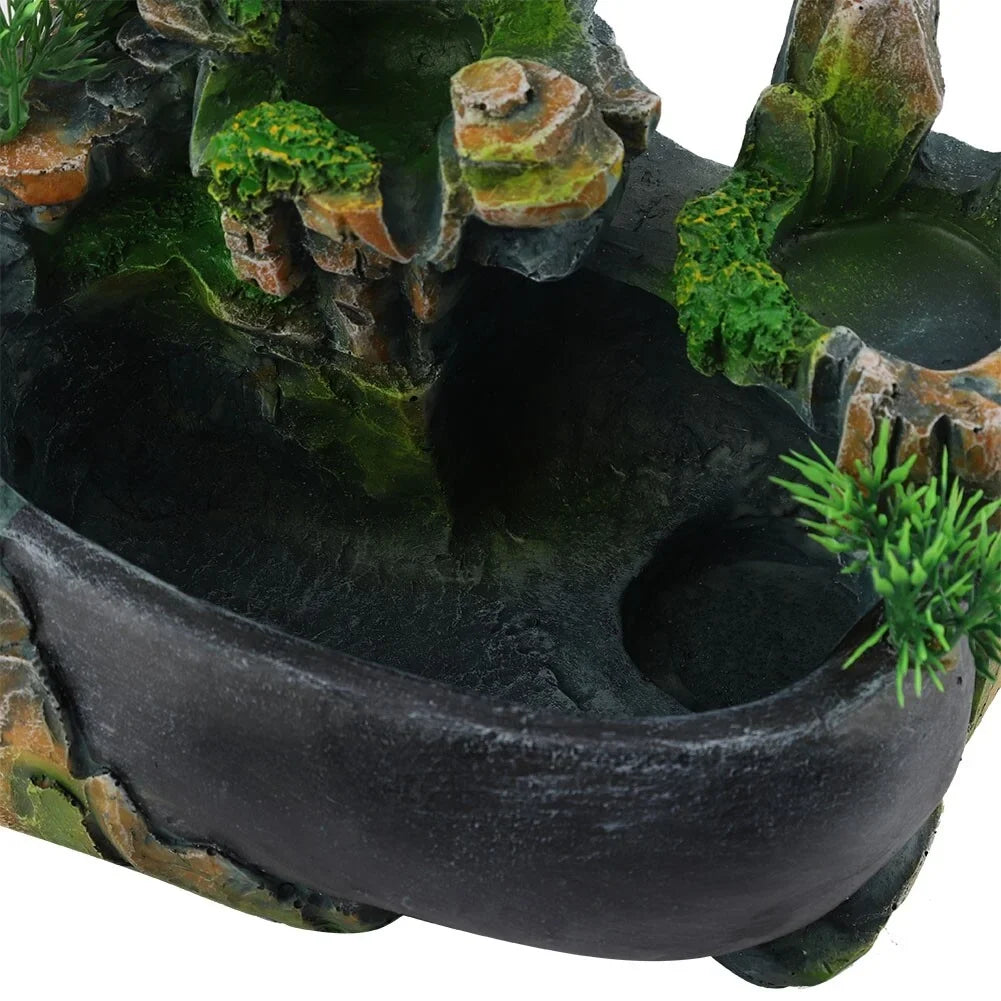 Mini Waterfall Desktop Fountain Zen Meditation Waterfall EU Plug 220V