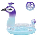 Alin Swimming Pool Toys Inflatable Glitter Pool Float Peacock Designed with Fast Valves Lounge Raft Decorative liquid Game Summer Beach Party for Kids | 48 Inch