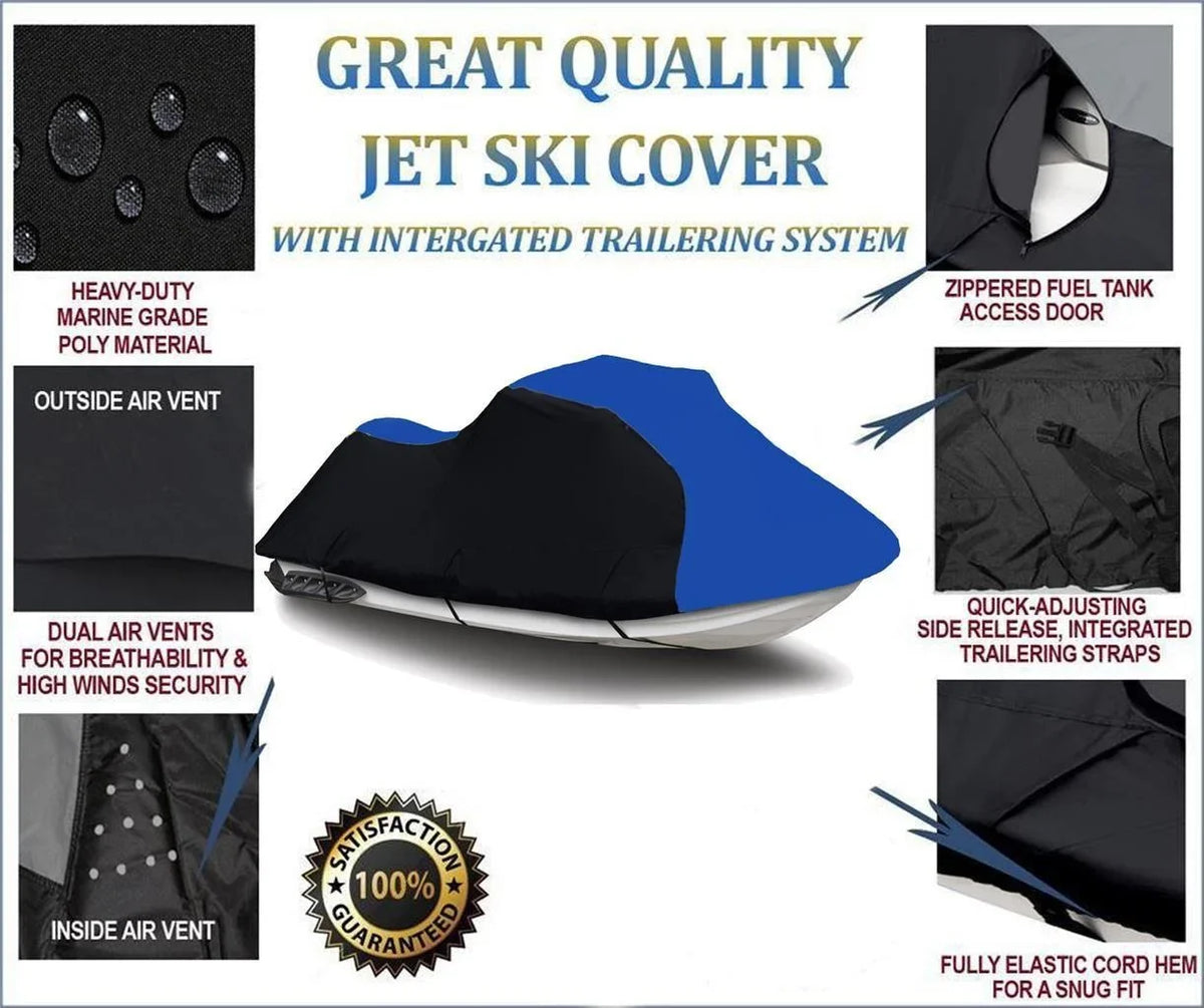 BLACK / BLUE HEAVY-DUTY, PWC 600D JET SKI shield suitable for Kawasaki ST 750 / JT750 ST 1993 1994 1995-1998