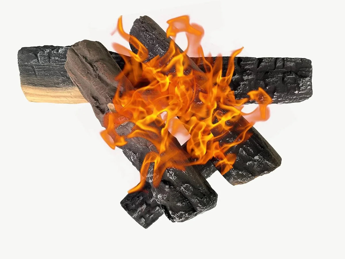 Use in Fireplaces & Fire Pits. Gas Logs 4pcs Gas Fireplace Logs Set of Ceramic Wood Logs