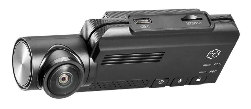 YADA 2K 360° RoadCam Pro - QHD 2K Compact Dashcam with App Control, Built-in GPS, 4-in-1 Split Screen Recording, 16GB SD Card Included, Black