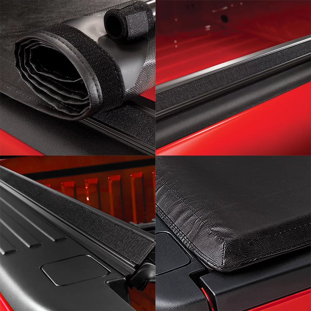 DNA Motoring TTC-RU-090 For 2019 to 2021  Ranger 5Ft Truck Short Bed Matte Black Vinyl Soft Top Roll-up Tonneau protector 20