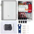 VEVOR PV Combiner Box, 4 String, Solar Combiner Box with 15a Rated Current Fuse, 63a Circuit Breaker, Lightning Arreste and Solar Connector, for On / Off Grid Solar Panel System, IP65 Waterproof